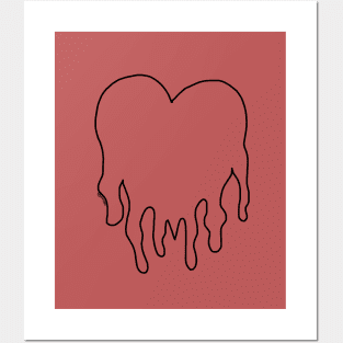 Dripping Heart Outline Posters and Art